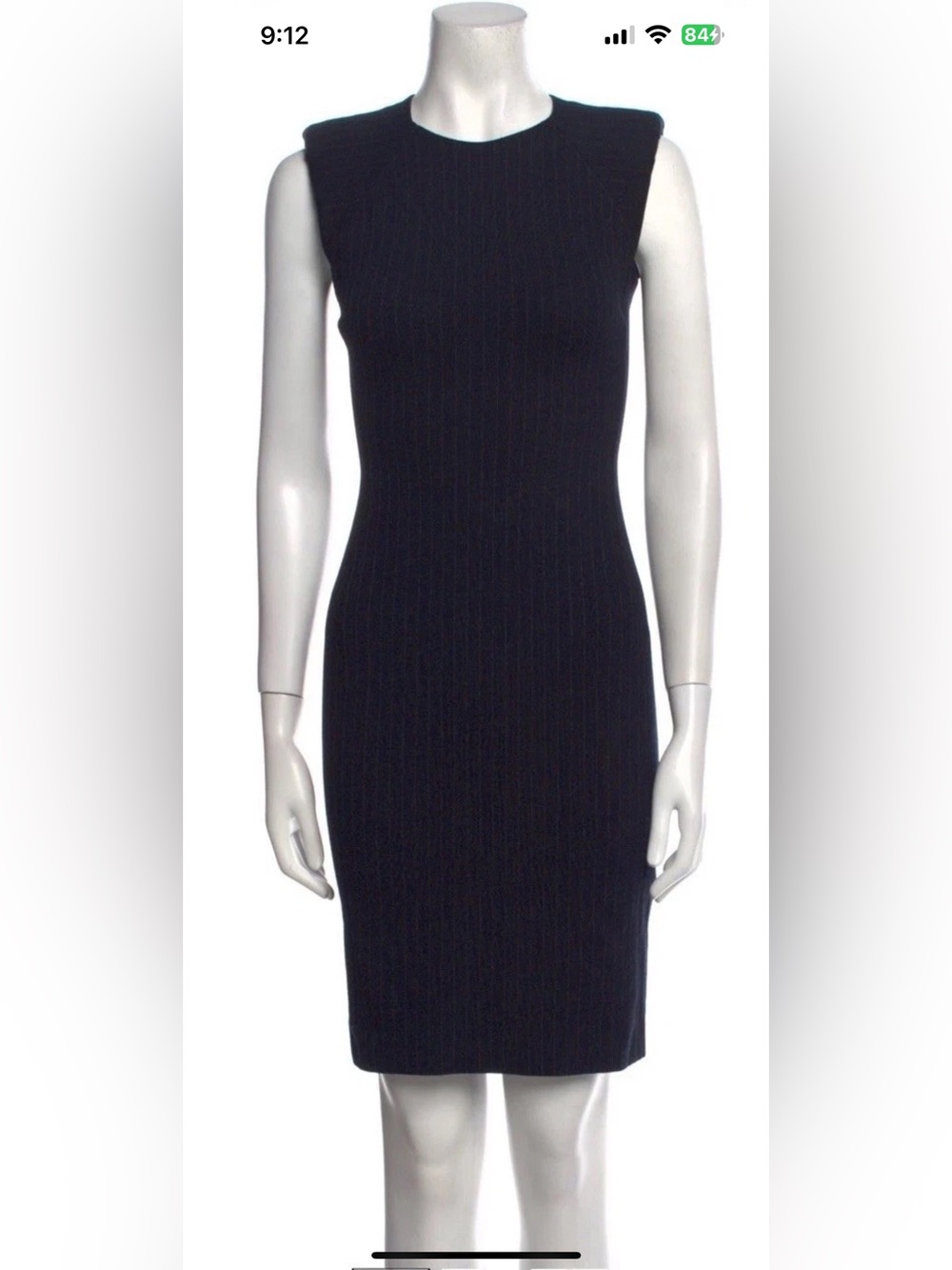 Theory Black Ribbed Sleeveless Sheath Dress